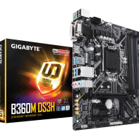 купить Материнская плата GIGABYTE GA-B360M-DS3H LGA1151  B360  PCI-E Dsub+DVI+HDMI GbLAN SATA MicroATX 4DDR в Алматы фото 1