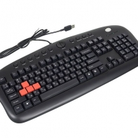 купить Клавиатура игровая A4tech KB-28G USB, Black, сменные красные клавиши A,S,W,D в Алматы фото 1