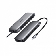 Купить Конвертер Ugreen CM274 USB-C To 2*USB 3.0 A+HDMI+VGA+DP+RJ45 Gigabit+SD/TF+PD Converter. 70301 Алматы