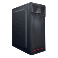 купить Корпус JM 034, mITX, mATX, ATX, USB2.0x2, 3,5"x2 2,5"x3,  БП 400W, Черный в Алматы фото 1