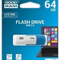 купить USB-ФЛЕШ-НАКОПИТЕЛЬ 64Gb GOODRAM UCO2 USB 2.0 UCO2-0640MXR11 BLUE/WHITE в Алматы фото 1