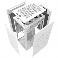 купить Корпус ПК без БП DarkFlash DLH21 WHITE <ITX, 1x3.5, 2xUSB 3.0, 1xType C, Со светодиодной лентой и верхним вентилятором 9 см (без подсветки), 238.8*175*412mm> в Алматы фото 4