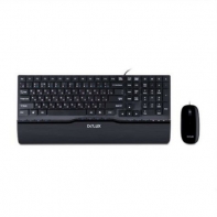 купить Комплект Клавиатура Мышь, Delux, DLD-1811OUB, Оптическая мышь, USB, 800DPI, 15 мультимедиа-клавиш, Длина кабеля 1,6 метра, Анг/Рус/Каз, Чёрный в Алматы фото 1