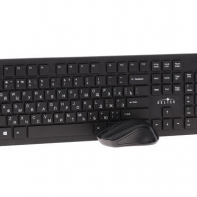 купить Клавиатура + мышь Oklick 250M клав:черный мышь:черный USB беспроводная slim в Алматы фото 1