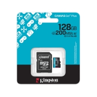 Купить Карта памяти Micro SDXC 128GB Kingston Canvas Go Plus, Class 10 UHS-I U3 V30 A2, 200 Мб, адаптер SDCG4/128GB в Алматы