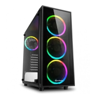 Купить Корпус ПК без БП Sharkoon TG4 RGB <ATX, 2x3.5, 4x2.5, 2xUSB 3.0, Audio, 3x120mm RGB F/P, 1x120mm RGB R/P, 455*200*430mm> Алматы