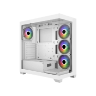 Купить Компьютерный корпус FSP M340, Без БП, 2xUSB3.0, Type-C, 4xFAN120 ARGB, 2xGlass, White, ATX Алматы