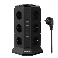 купить Сетевой фильтр Tessan TP-VA5U12E черный в Алматы фото 1