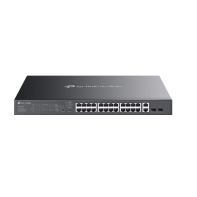Купить Коммутатор PoE+ GbE Easy Managed  28-портовый TP-Link Omada ES228GMP <Omada 24 порта GbE 802.3af/at PoE+,  2 порта GbE RJ45, 2 гигабитных SFP порт, QoS 802.1p/DSCP, IGMP Snooping, бюджет мощности PoE 384W, Omada SDN, 32 группы VLAN, PoE до 250 м, QoS в Алматы