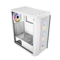 купить Компьютерный корпус FSP CMT218 (ARGB,White), Без БП, 1xUSB3.0, 4xFAN ARGB, Tempered Glass, ATX в Алматы фото 3