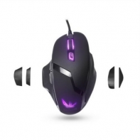 купить Мышь, Delux, DLM-612OUB, Игровая, Оптическая, 1000-4000dpi, Позолоченный кабель в тканевой оплётке, 6 макромодулей, Частота сканирования до 1000Hz, Длина кабеля 1,6 метра, Размер: 126,3*84,4*45 мм, Чёрный в Алматы фото 3