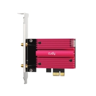 купить Сетевой адаптер беспроводной PCIe CUDY WE4000 <5400Mbps Wi-Fi 6 / Bluetooth 5.2 PCI Express Adapter,  Intel AX210 module, 2T2R, 2402Mbps at 5GHz/6Ghz + 574Mbps at 2.4GHz, 802.11ax/ac/a/b/g/n, Magnetized antenna base, 2 high gain detachable antennas,  в Алматы фото 2