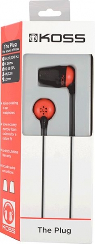 купить Наушники-вкладыши проводные Koss The Plug красный в Алматы фото 1