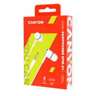 купить CANYON EPM- 01 Stereo earphones with microphone, White, cable length 1.2m, 23*9*10.5mm,0.013kg в Алматы фото 3