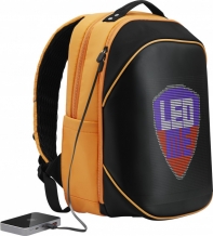 купить LEDme backpack, animated backpack with LED display, Nylon+TPU material, Dimensions 42*31.5*20cm, LED display 64*64 pixels, orange в Алматы фото 3