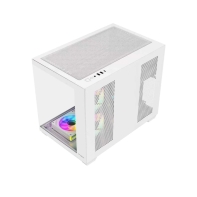 купить Компьютерный корпус FSP S342-WA, Без БП, 2xUSB3.0+Type-C, 6xARGB 120mm, 2xGlass, White, mATX в Алматы фото 3