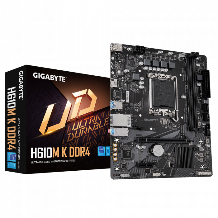 купить Сист.плата Gigabyte H610M K DDR4 2.0, H610, 1700, 2xDDR4, PCI-Ex16, PCI-Ex1, M.2, 2xSATA, HDMI, BOX в Алматы фото 1