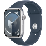 купить Apple Watch Series 9 GPS 45mm Silver Aluminium Case with Storm Blue Sport Band - S/M,Model A2980 в Алматы фото 1