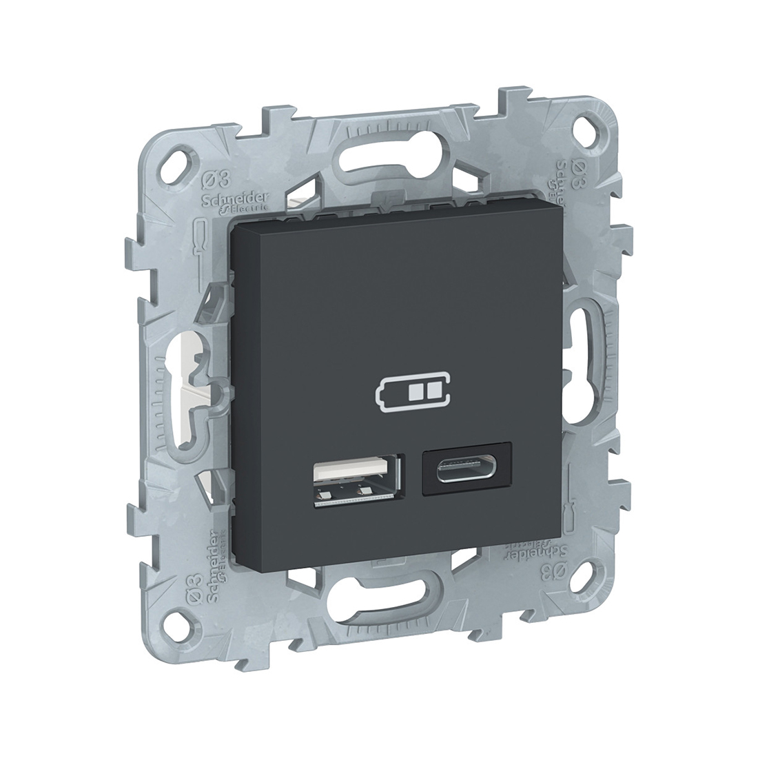 Купить Розетка USB SE NU501854 Unica New 5В/2400 мА антрацит Алматы